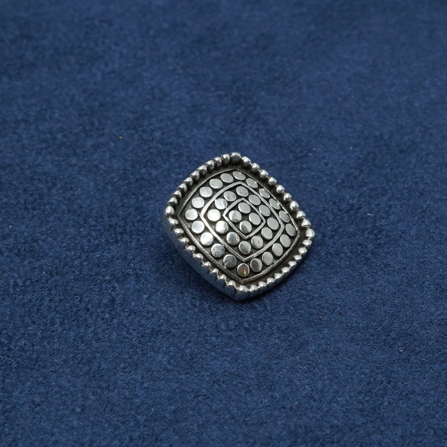 vtg SF Sterling Silver handmade Earrings. 925 huge studs w/ beads texture