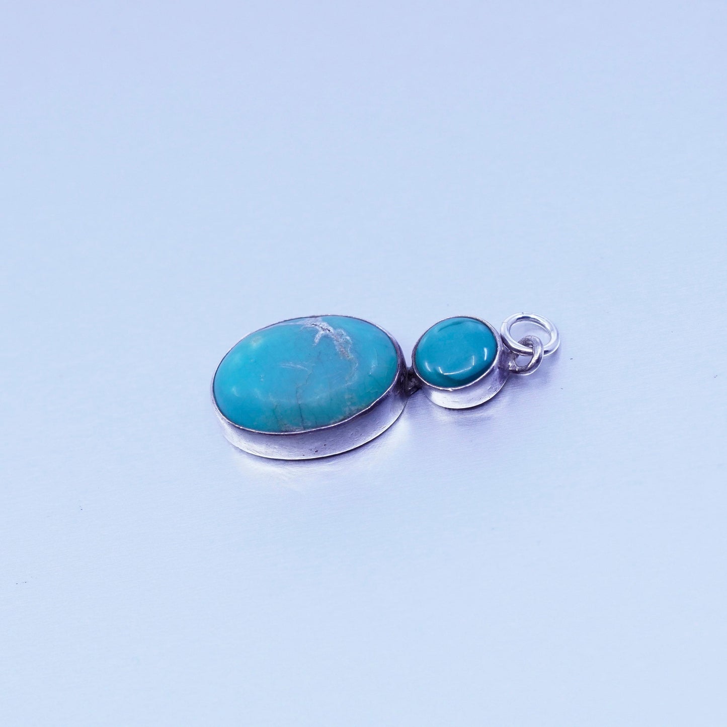 antique southwestern sterling 925 silver pendant with turquoise