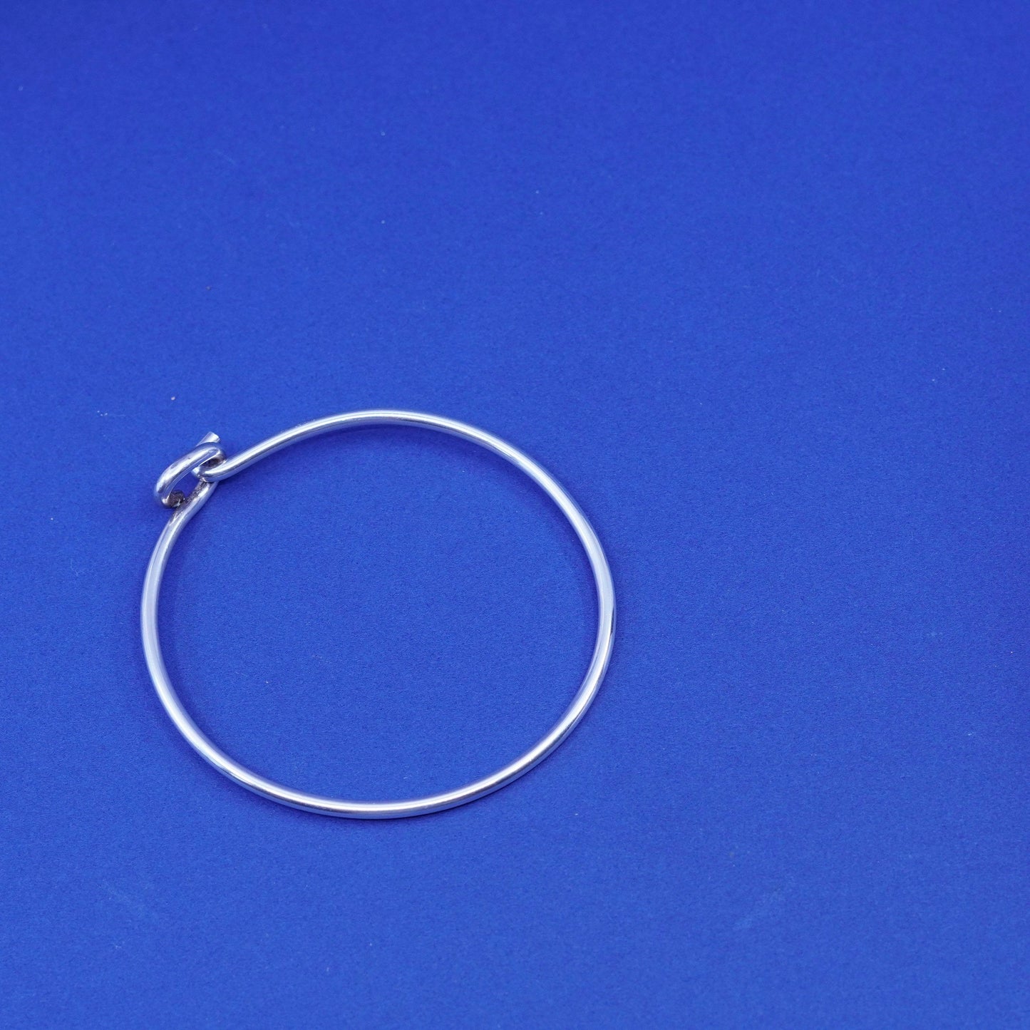 7.5”, vintage Sterling silver handmade bracelet, 925 hinged bangle, silver tested