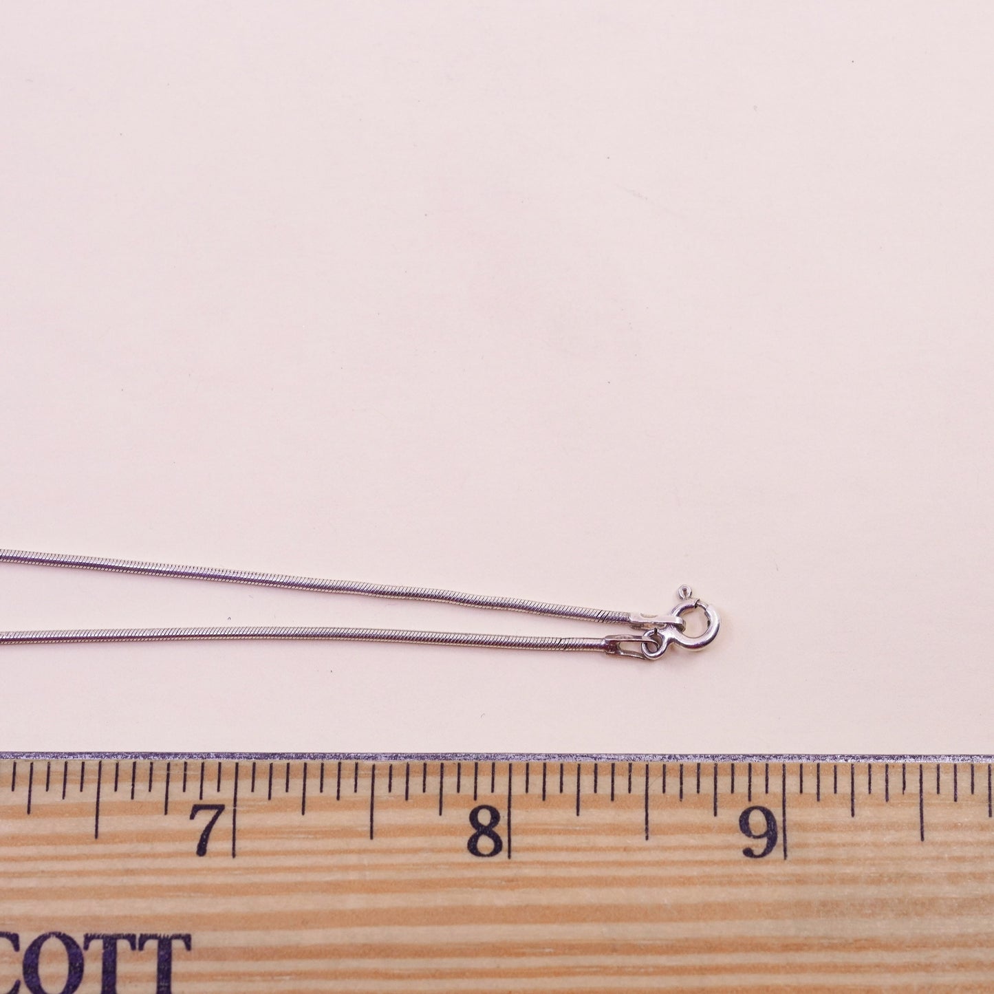 18”, 1mm, Sterling silver necklace, Italy 925 snake chain with bead pendant