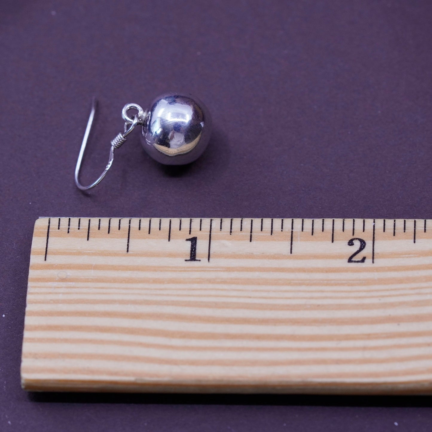 10mm, Vintage Sterling silver handmade earrings, 925 beads drops