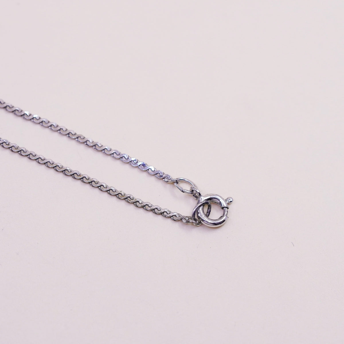 16”, Sterling silver handmade necklace, 925 S link chain with sapphire pendant