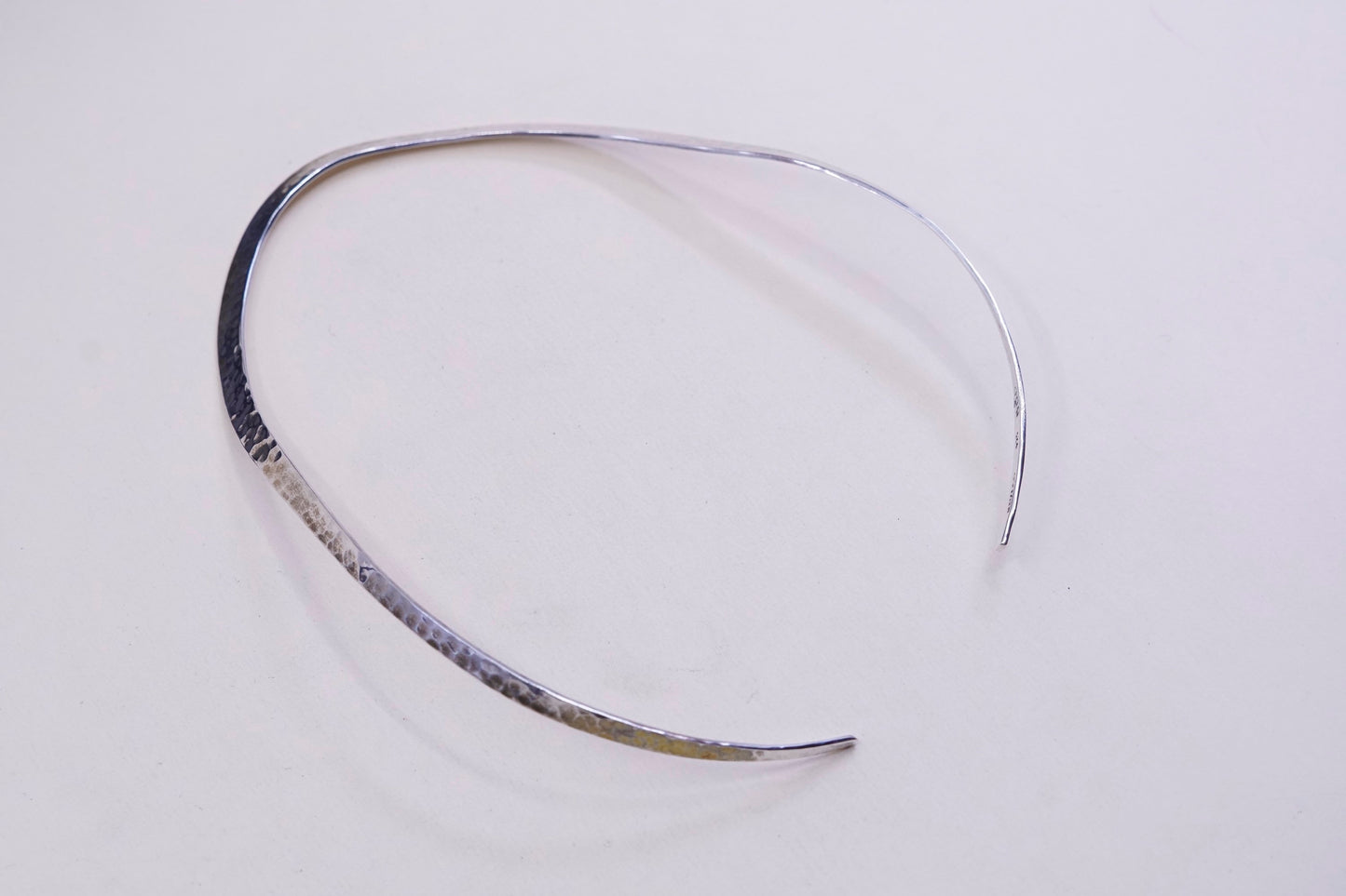 14”, mexico DDD sterling silver choker collar necklace, 925 hammered necklace