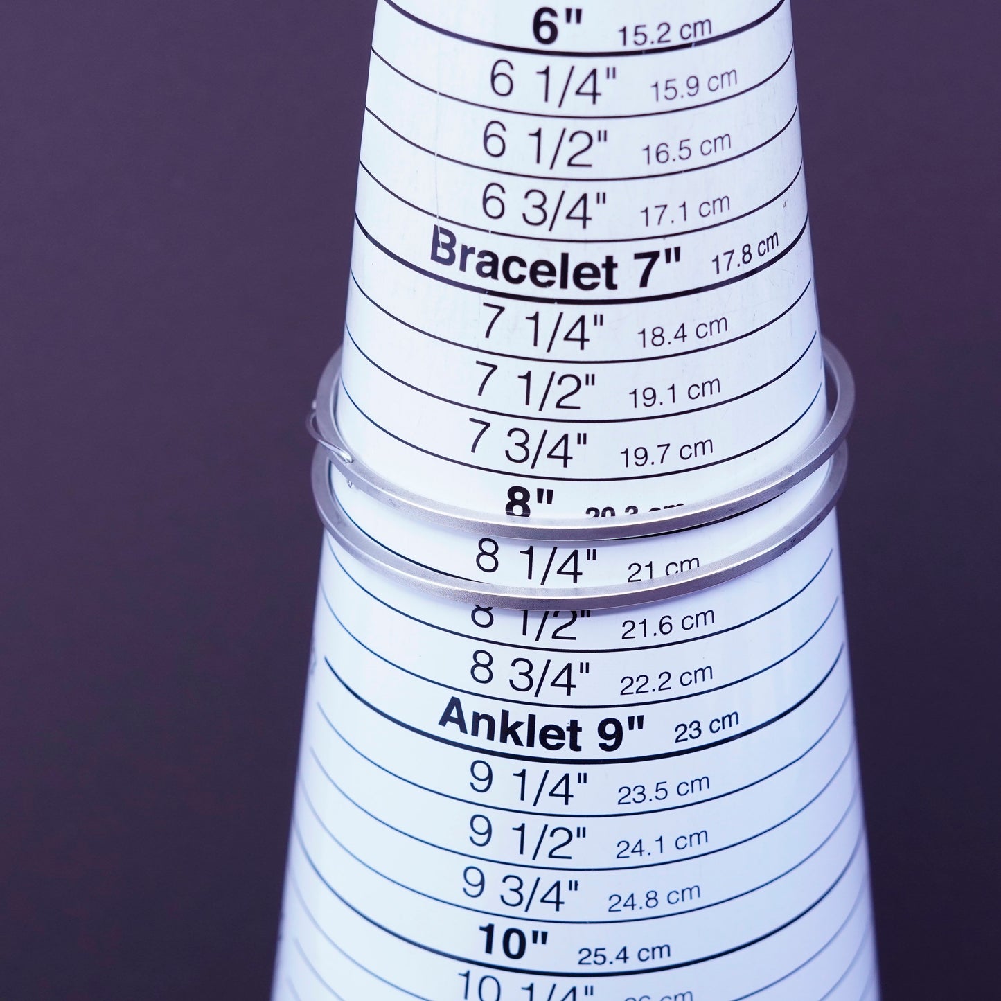 8.25”, vtg modern Sterling silver handmade bracelet, 925 bangle with hematite