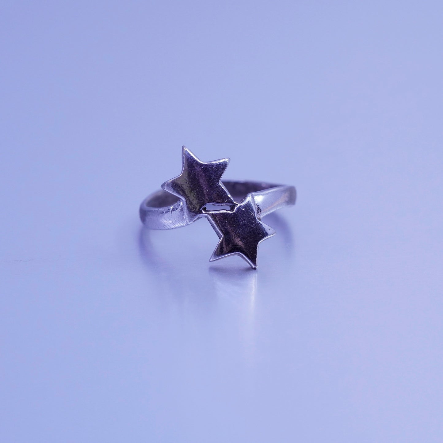 Size 5, vintage Sterling 925 silver handmade ring, star band