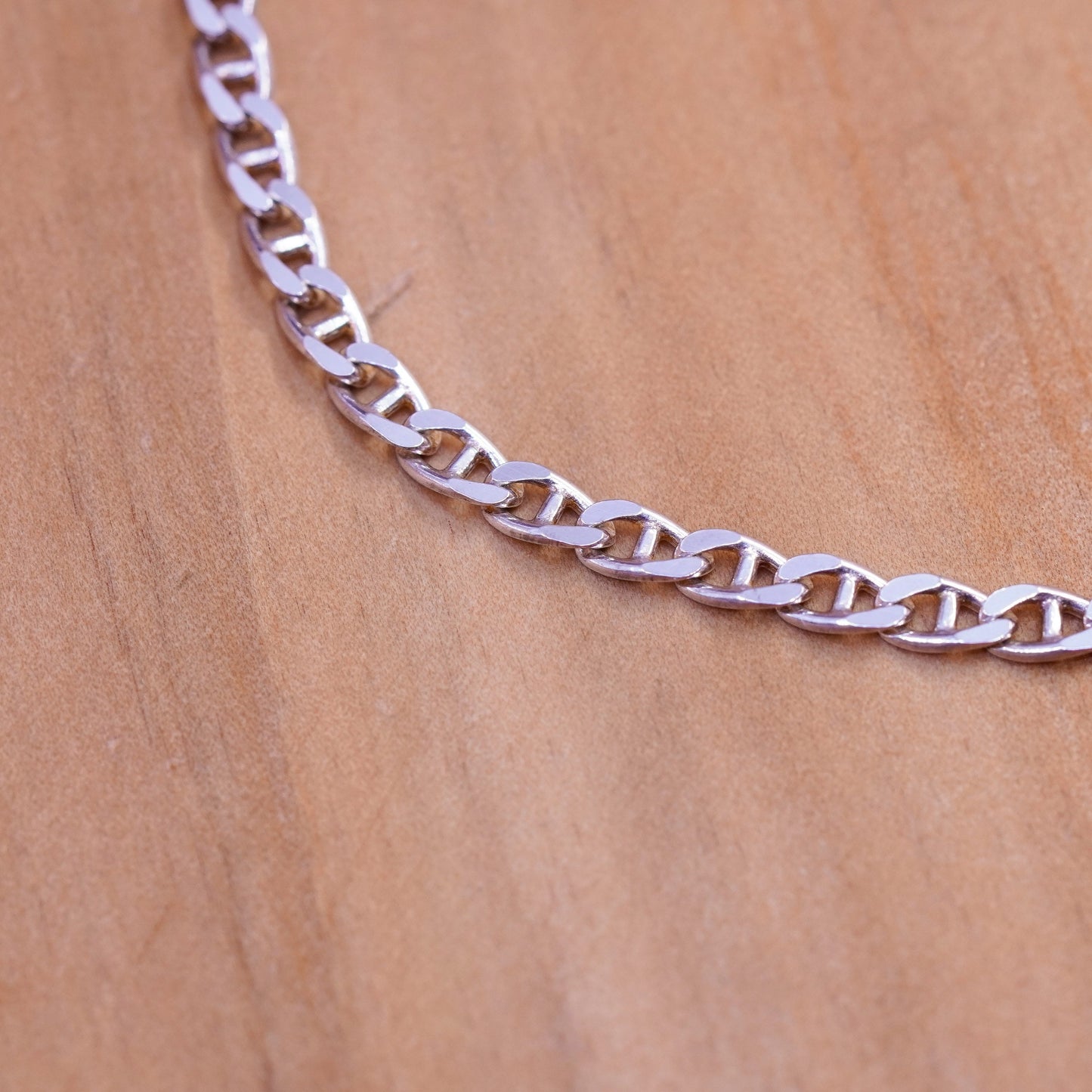 7”, Vintage sterling silver handmade bracelet, 925 anchor chain