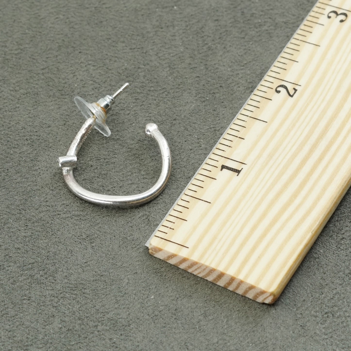 1", Sterling silver handmade hoops, 925 earrings w/ crystal, simple yet elegant