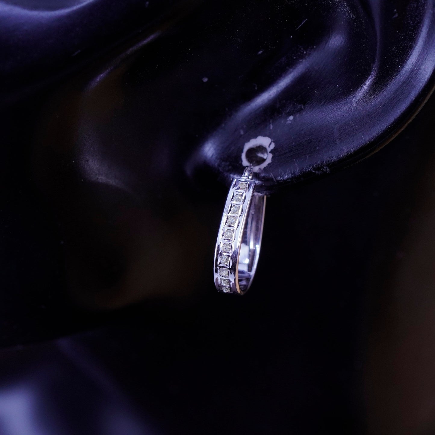 0.5”, vintage Sterling silver hoop earrings, 925 hoops