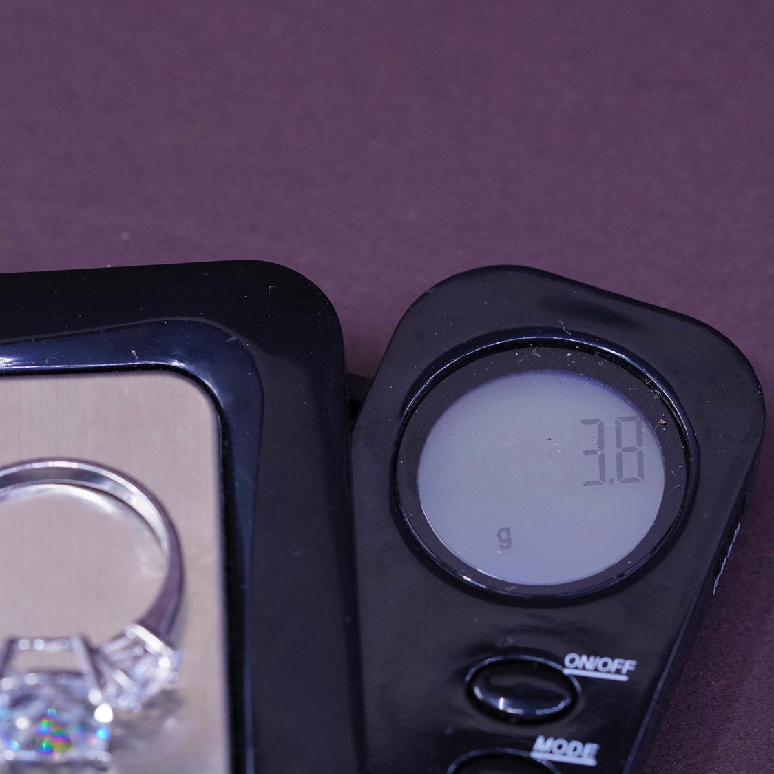 sz 8, vtg Sterling silver engagement ring, 925 with cz, stamped 925 Cz