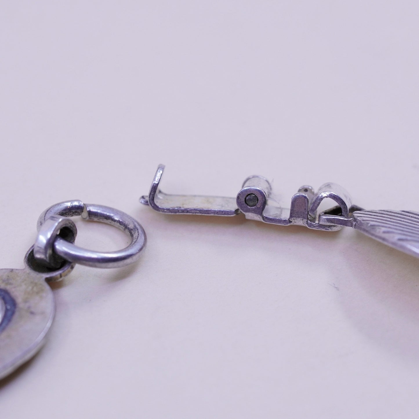 6”, vintage sterling 925 silver handmade tennis leaf bracelet