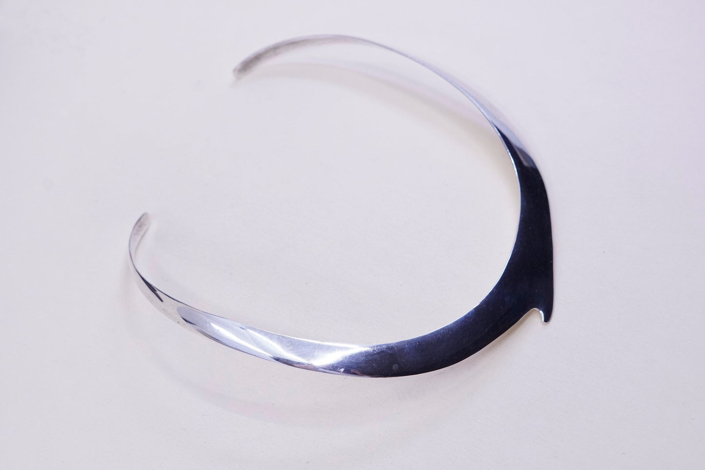 12”, Vintage mexico sterling 925 silver handmade choker collar necklace