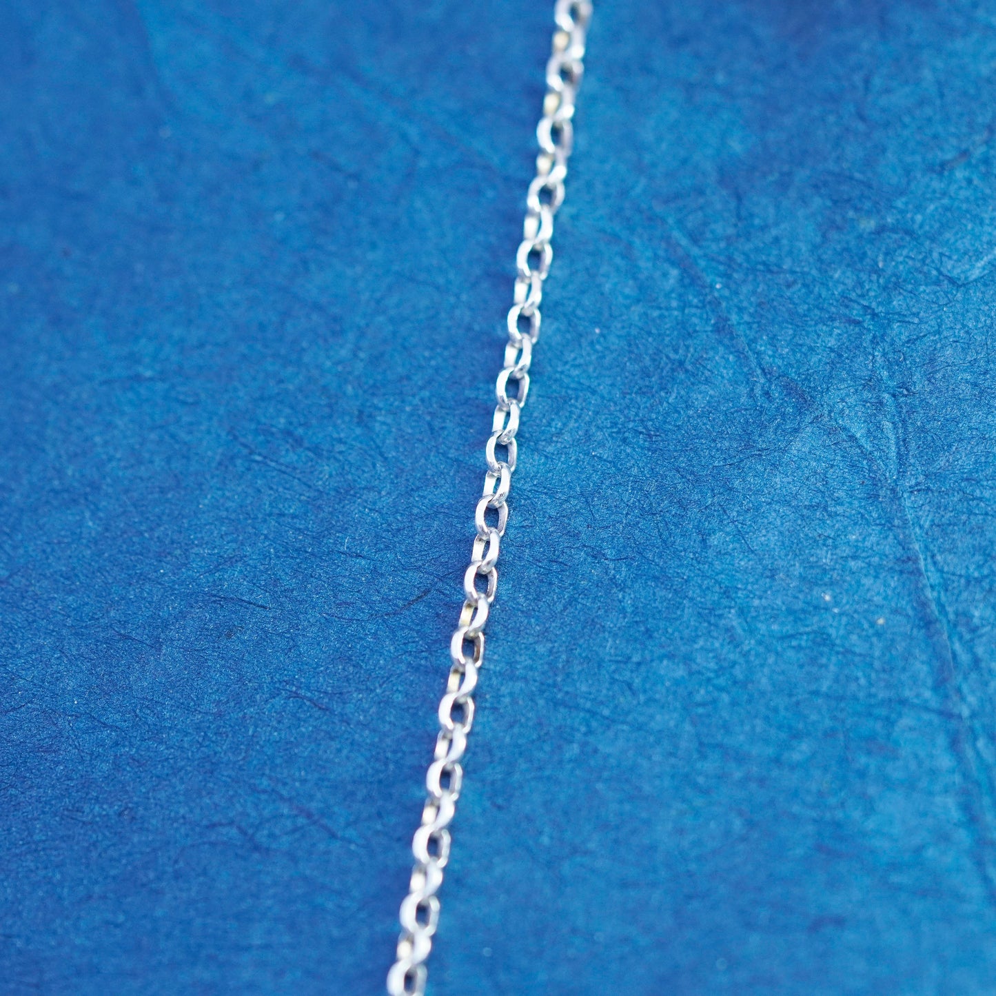 19”, 1mm, vintage Italian Sterling silver handmade necklace, 925 circle chain