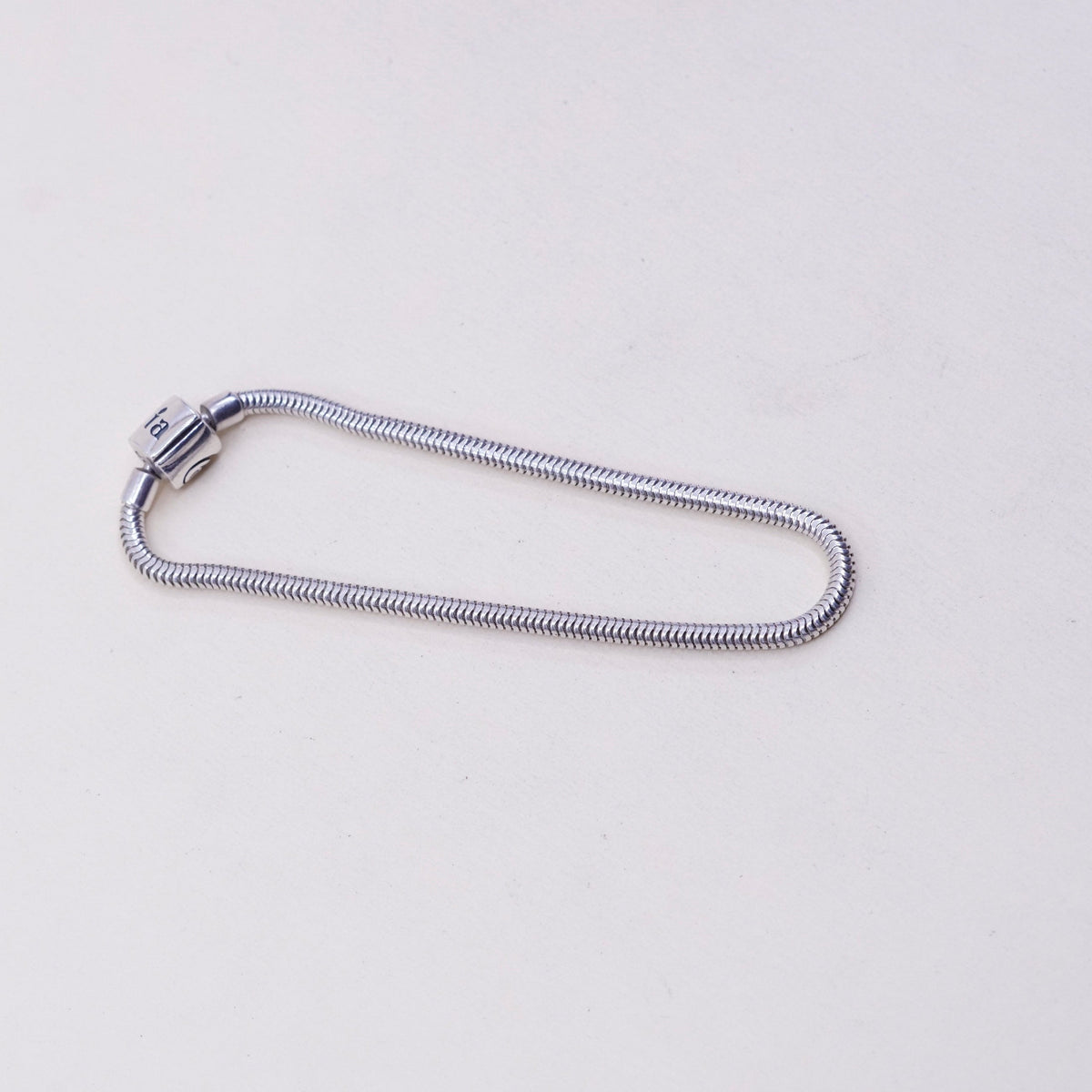 7.25”, 3mm, vintage Italy halia Sterling 925 silver bracelet, bold snake chain