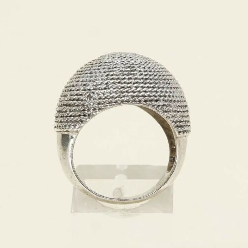 Size 7, Vtg Sterling Silver Handmade Ring 925 Silver Band w/ Rope Texture