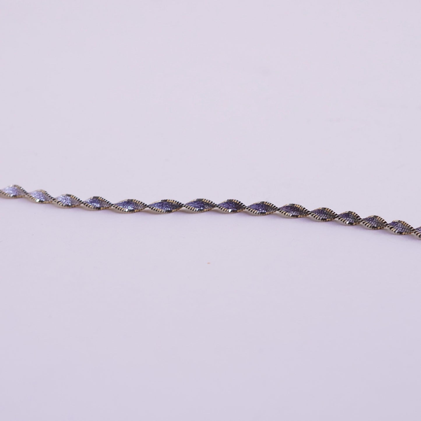 7.75”, vermeil gold sterling silver bracelet, 925 twisted herringbone chain