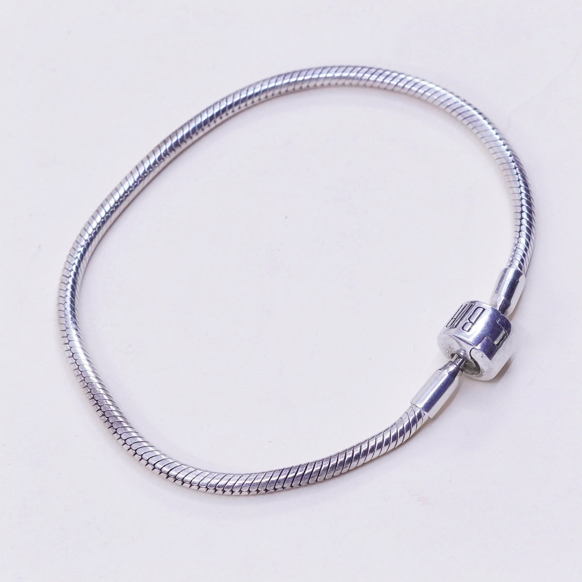 7.75”, vintage BIAGI sterling silver handmade charm bracelet, 925 snake chain