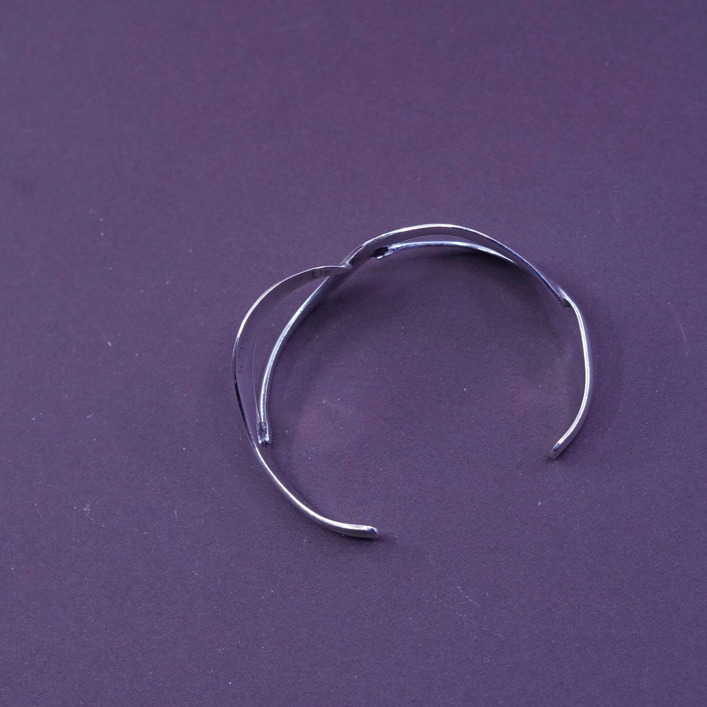 6.75”, Vintage Sterling silver handmade bracelet, 925 twisted cuff