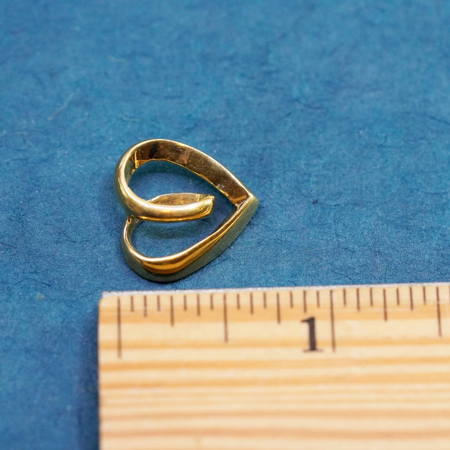 Vintage vermeil gold over Sterling silver handmade pedant, 925 heart