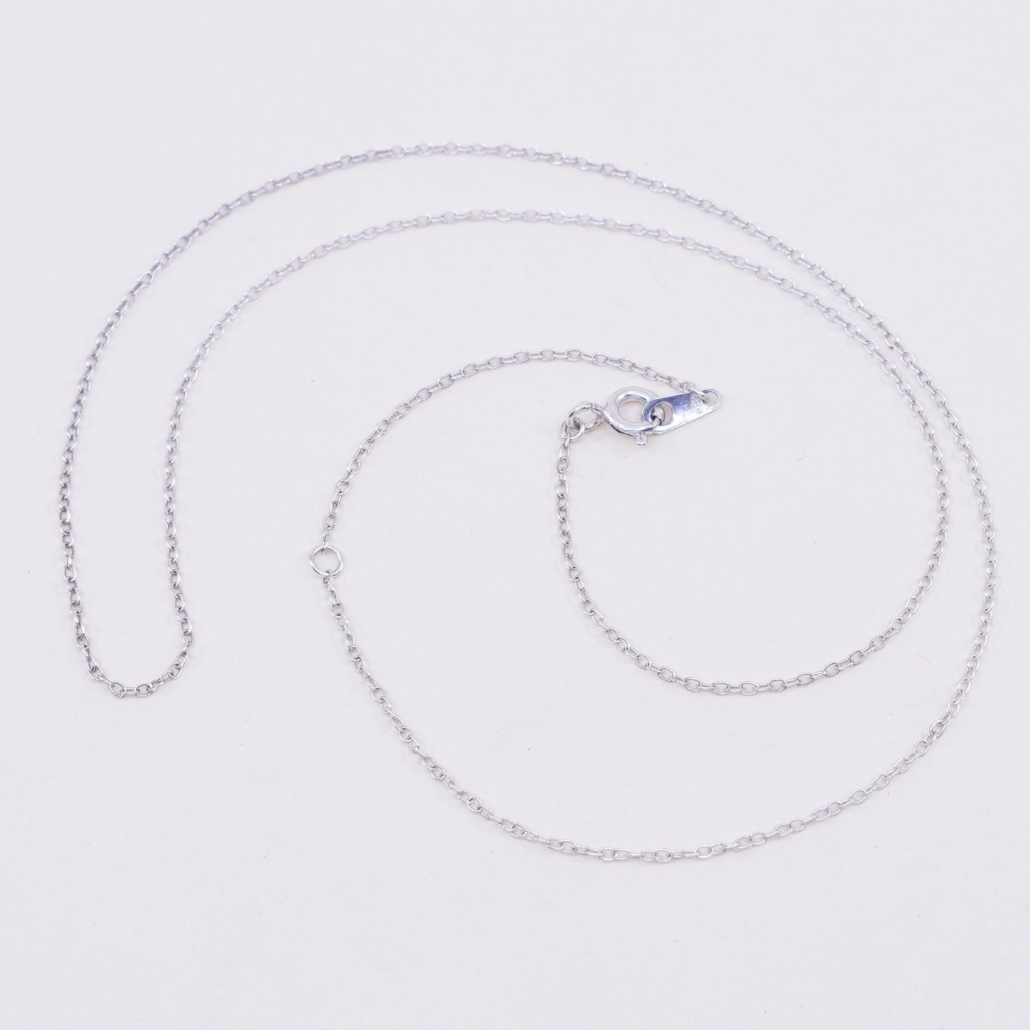 16+1.5”, vintage Sterling silver necklace, Italy 925 circle chain