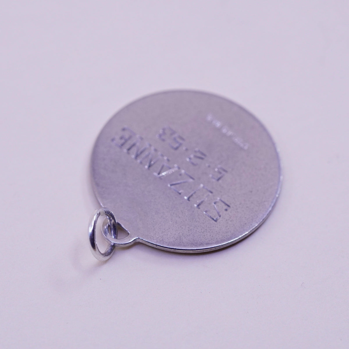Vintage sterling 925 silver handmade pendant, “a day to remember” tag charm
