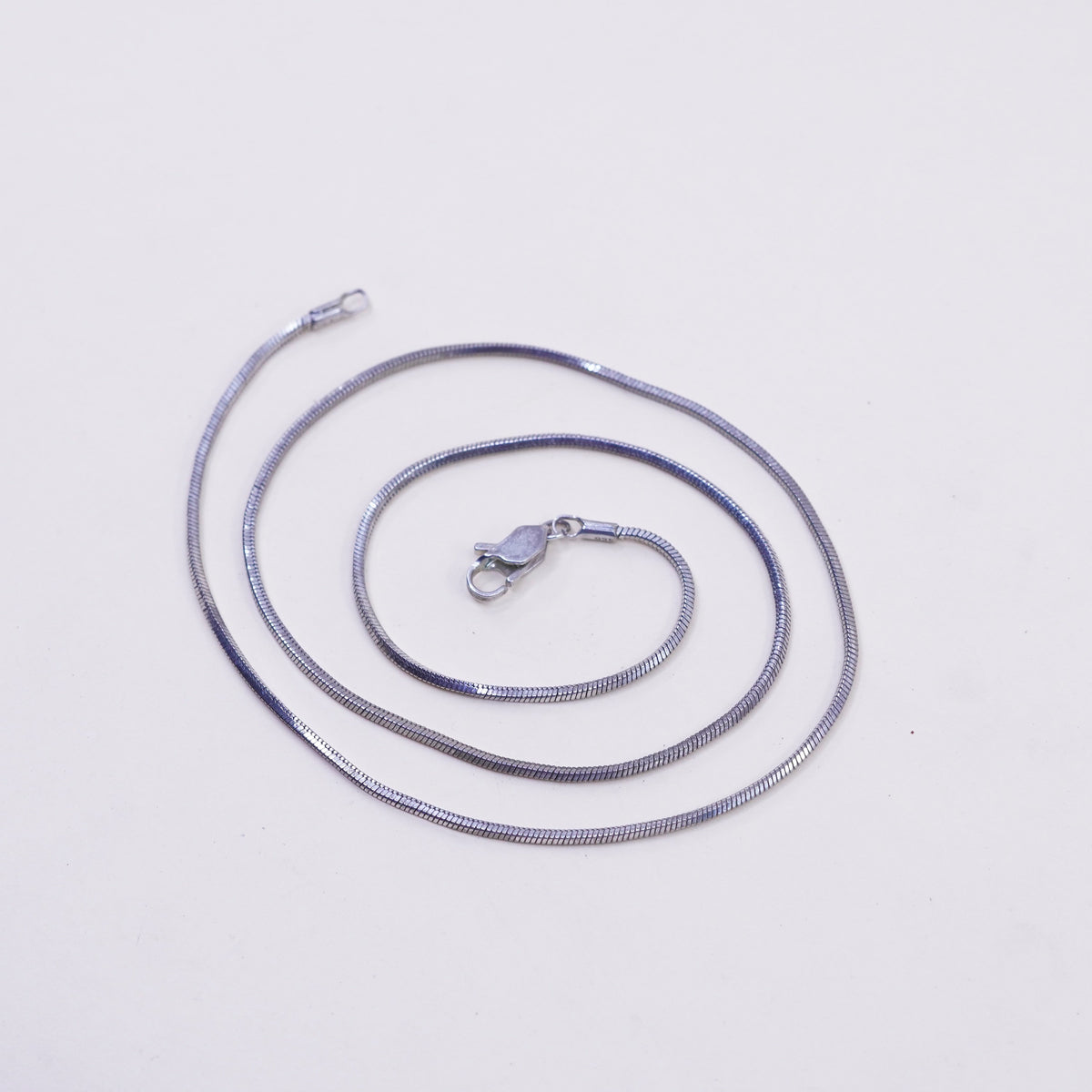 20”, 1mm, Vintage sterling silver square snake chain, 925 chain