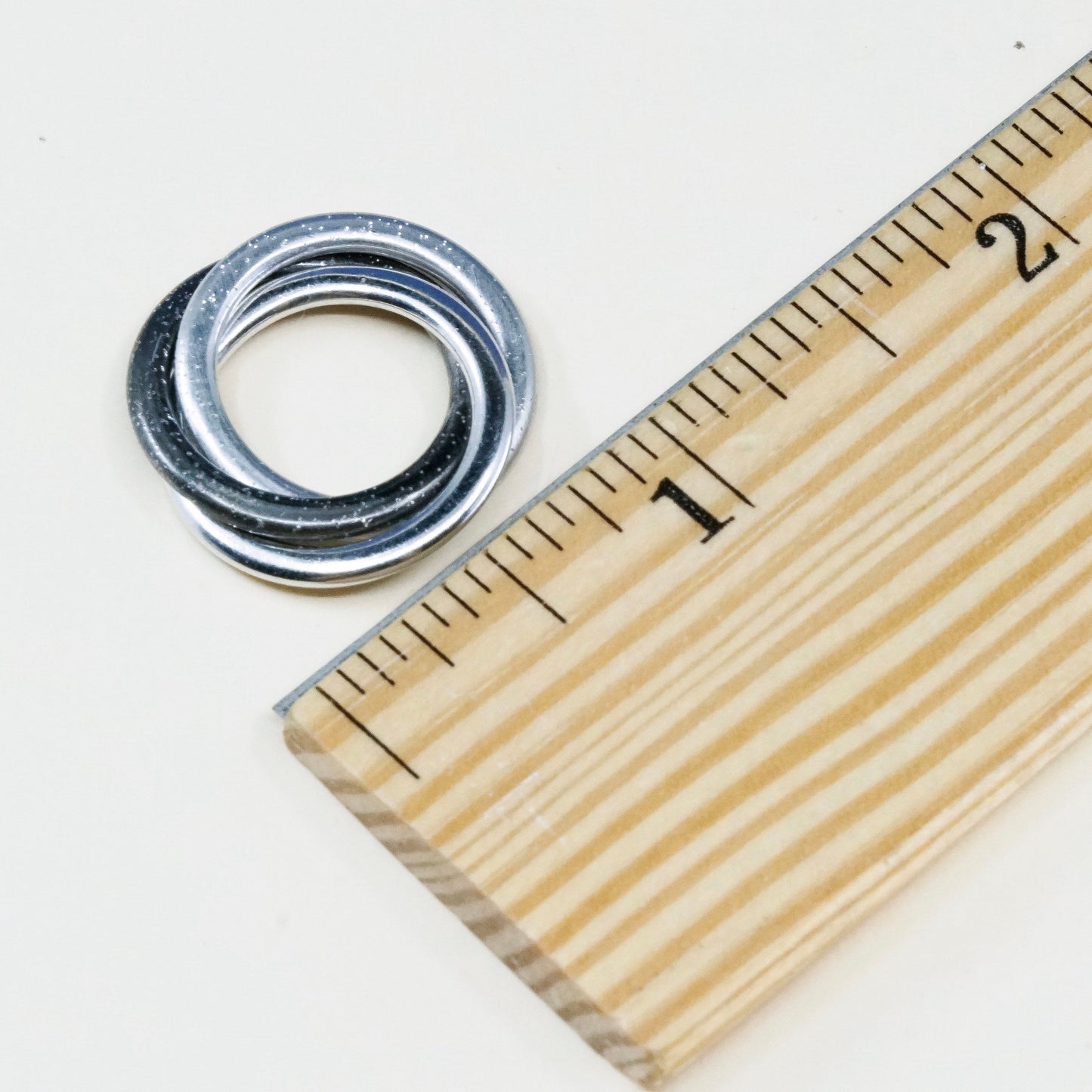 vtg two tone sterling silver pendant minimalist modernist, 925 entwined circles