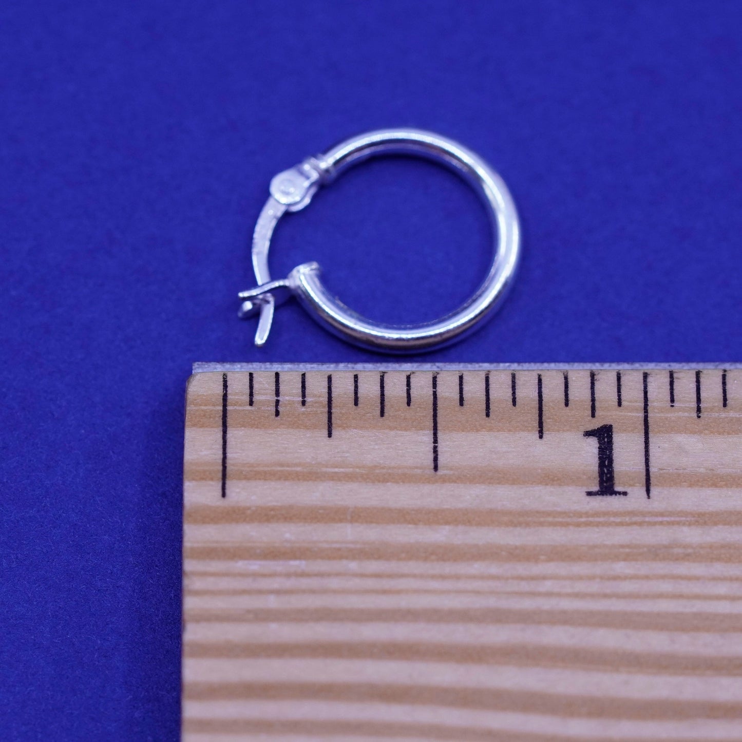 0.5”, vintage Sterling silver handmade hoop earrings, fine 925 huggie
