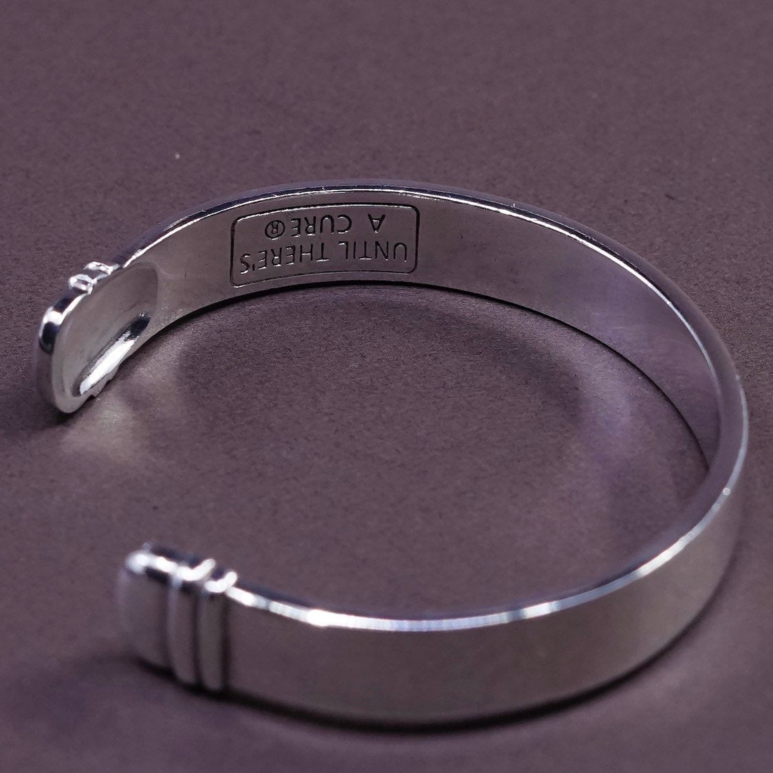 6.25”, Sterling silver handmade bracelet, italy 925 cuff w/ there is a cure