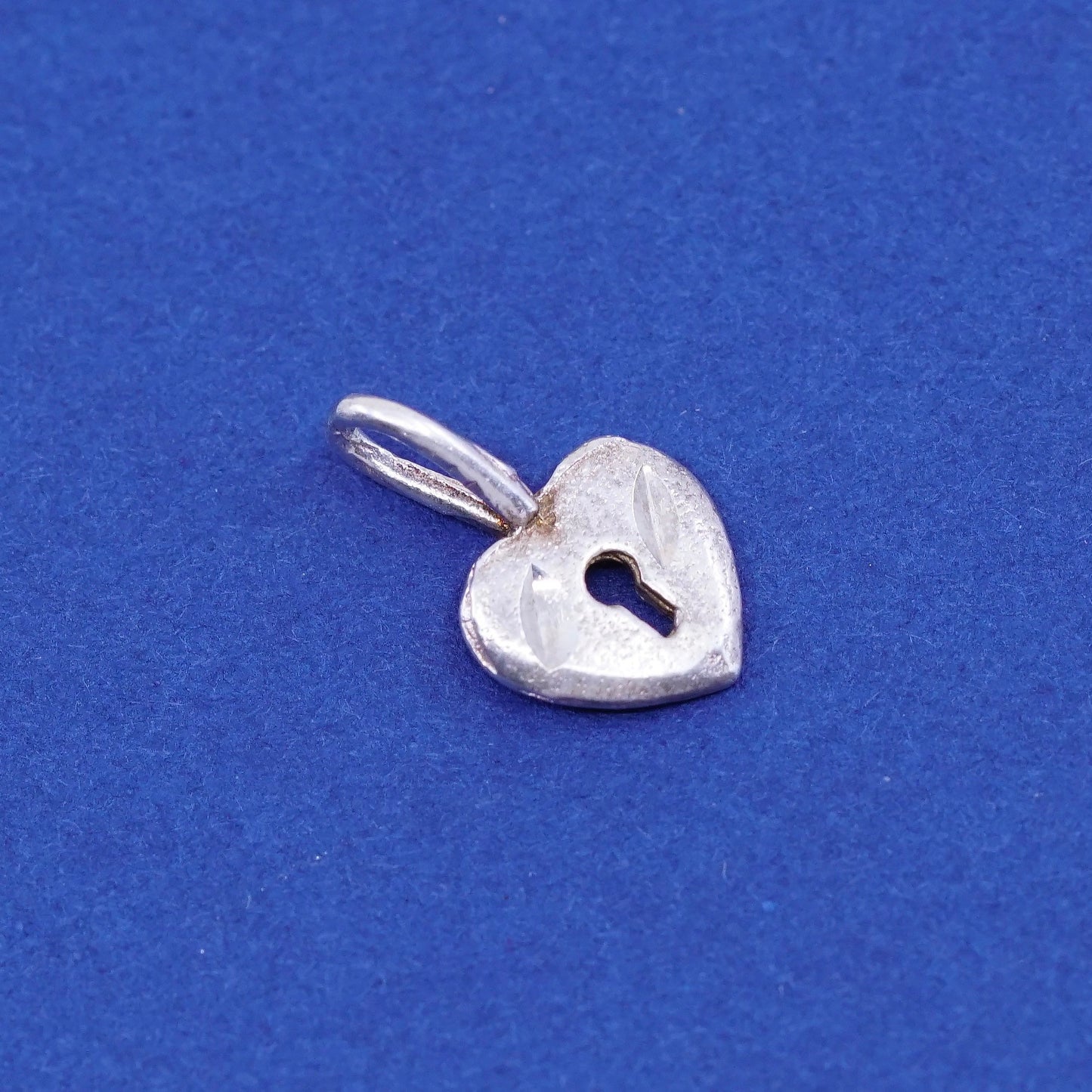 Vintage sterling silver handmade pendant, 925 heart locket charm