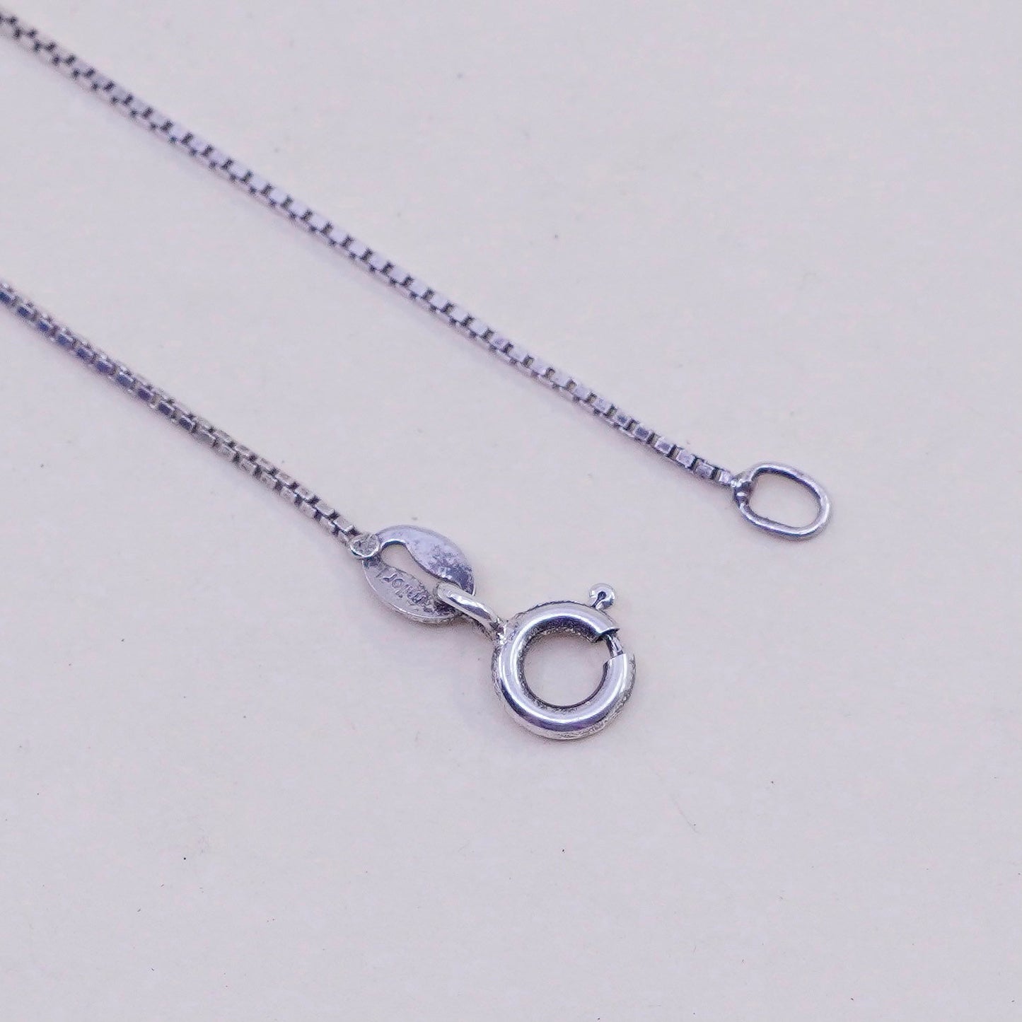 24”, 1mm, Vintage Italian sterling 925 silver box chain, necklace
