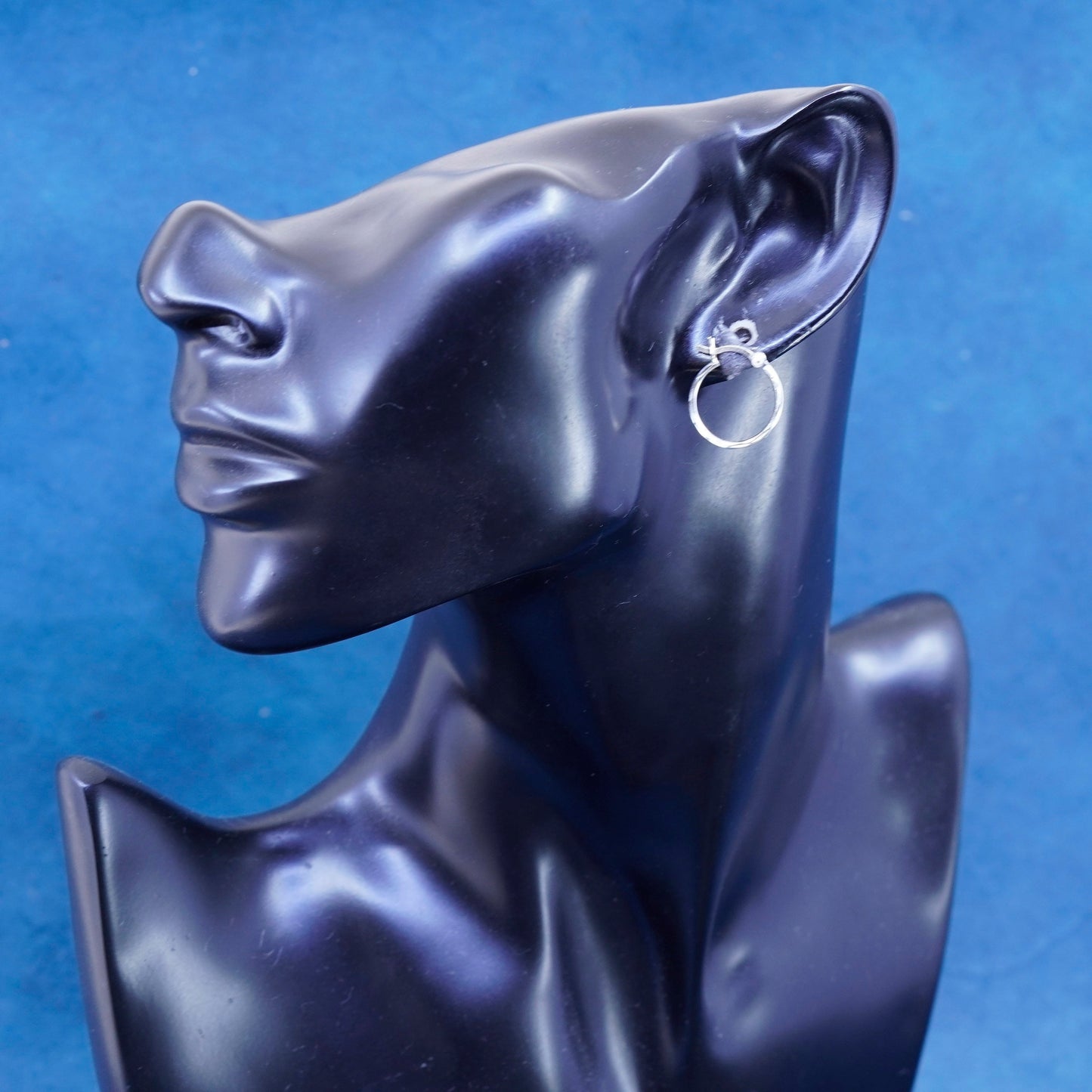 0.5”, vintage Sterling silver handmade hoop earrings, fine 925 huggie