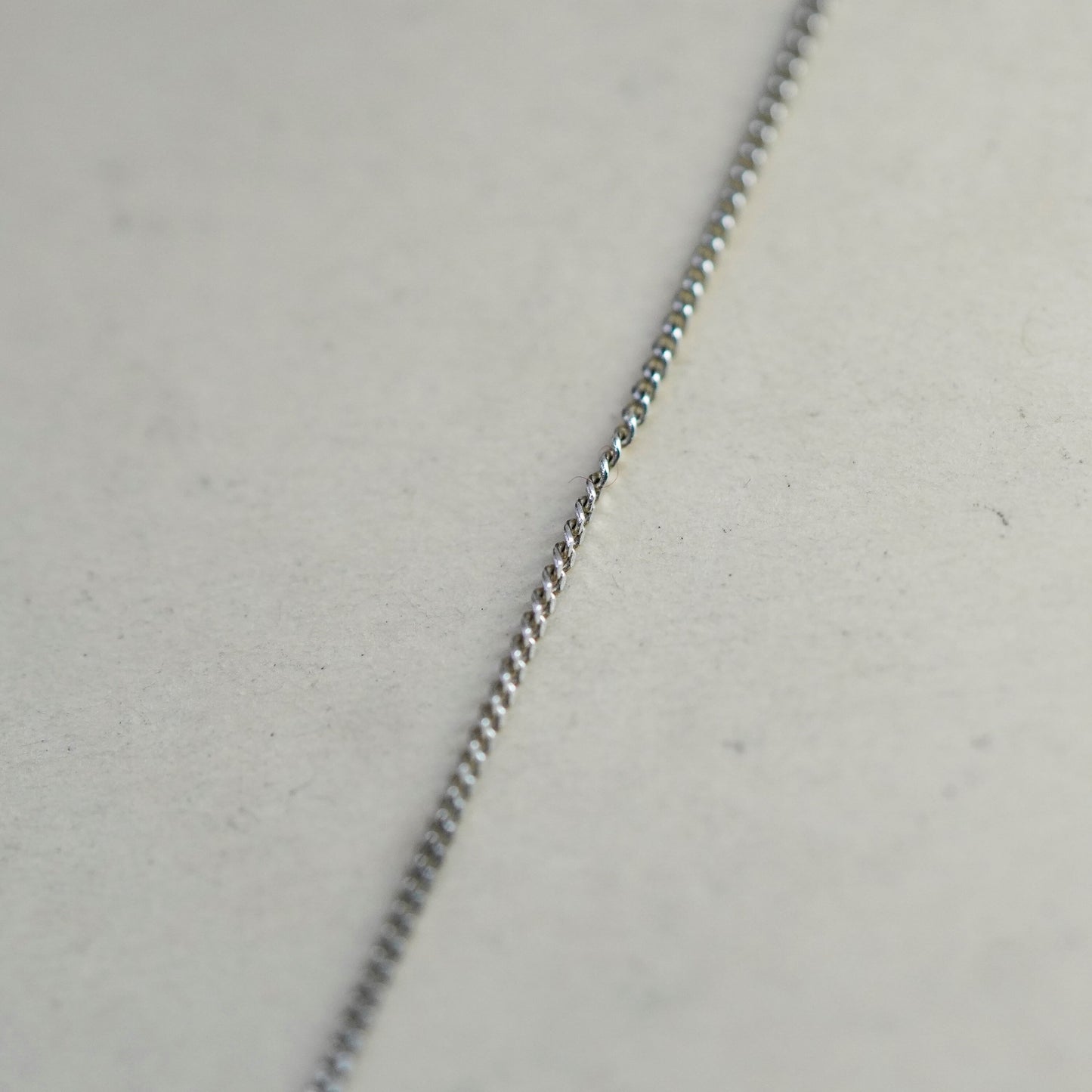 16” 1mm, vintage sterling silver necklace, 925 curb chain