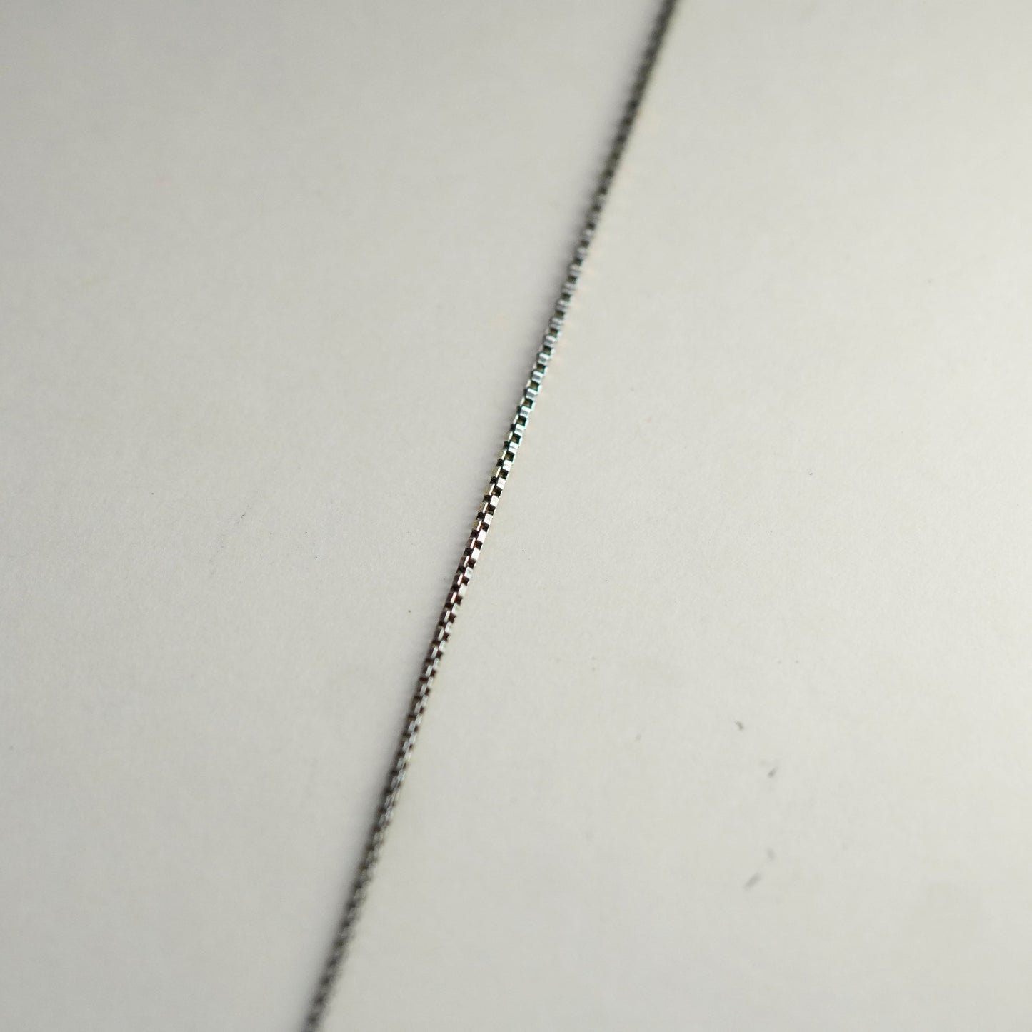 26”, 1mm, Vintage Italian sterling 925 silver box chain, necklace