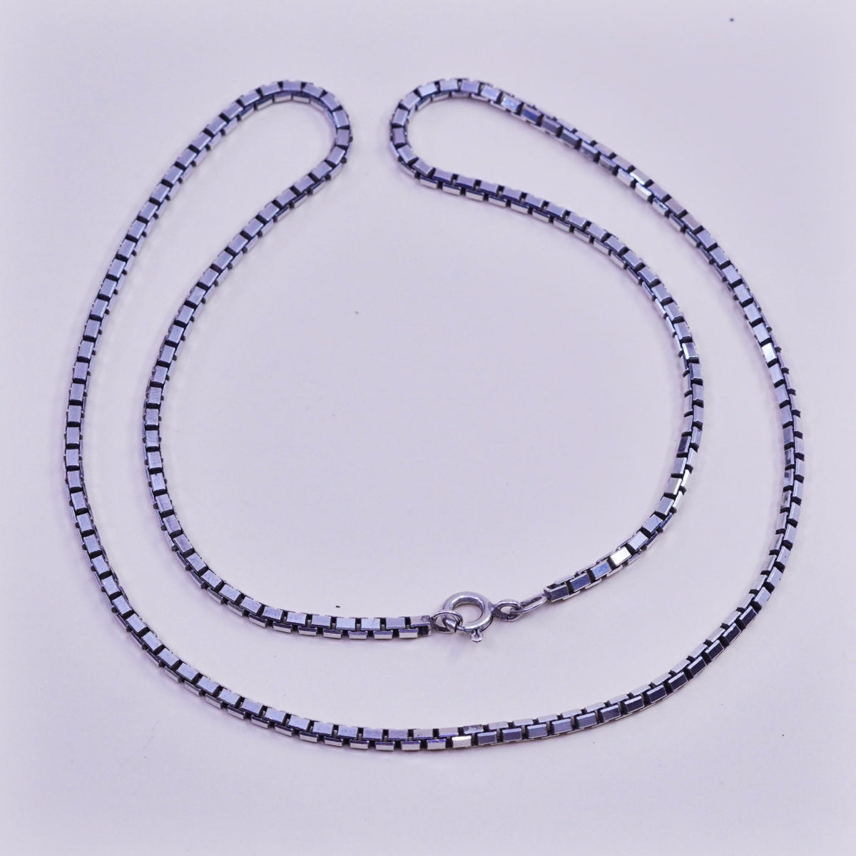 18”, 2mm, Vintage Canada sterling 925 silver box chain, necklace