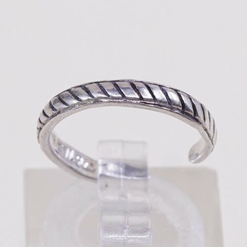 Size 3.25, Vtg TMA Sterling Silver handmade open end Ring. 925 Cable Band
