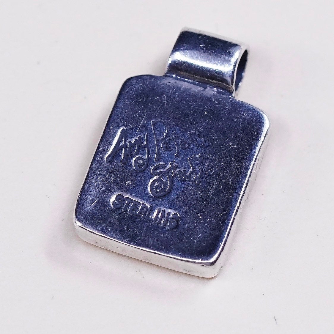 vtg Amy peter studio Sterling silver quote pendant 925 swirl tag w/ "dream big