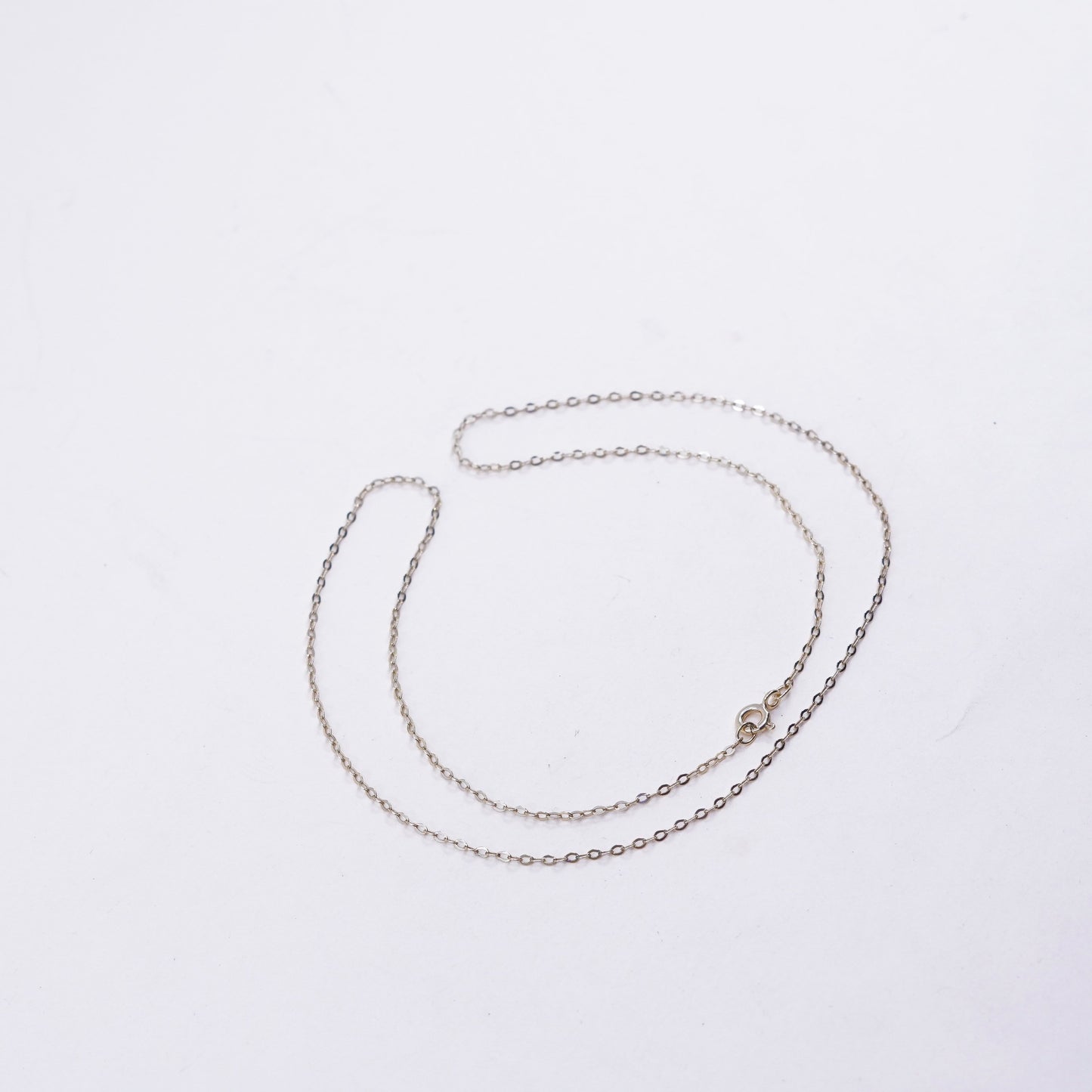 18”, vtg vermeil gold over Sterling silver necklace, 925 flatten circle chain