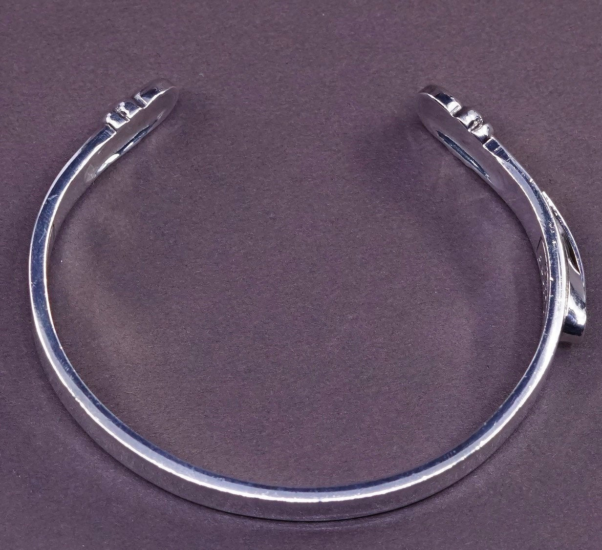 6.25”, Sterling silver handmade bracelet, italy 925 cuff w/ there is a cure