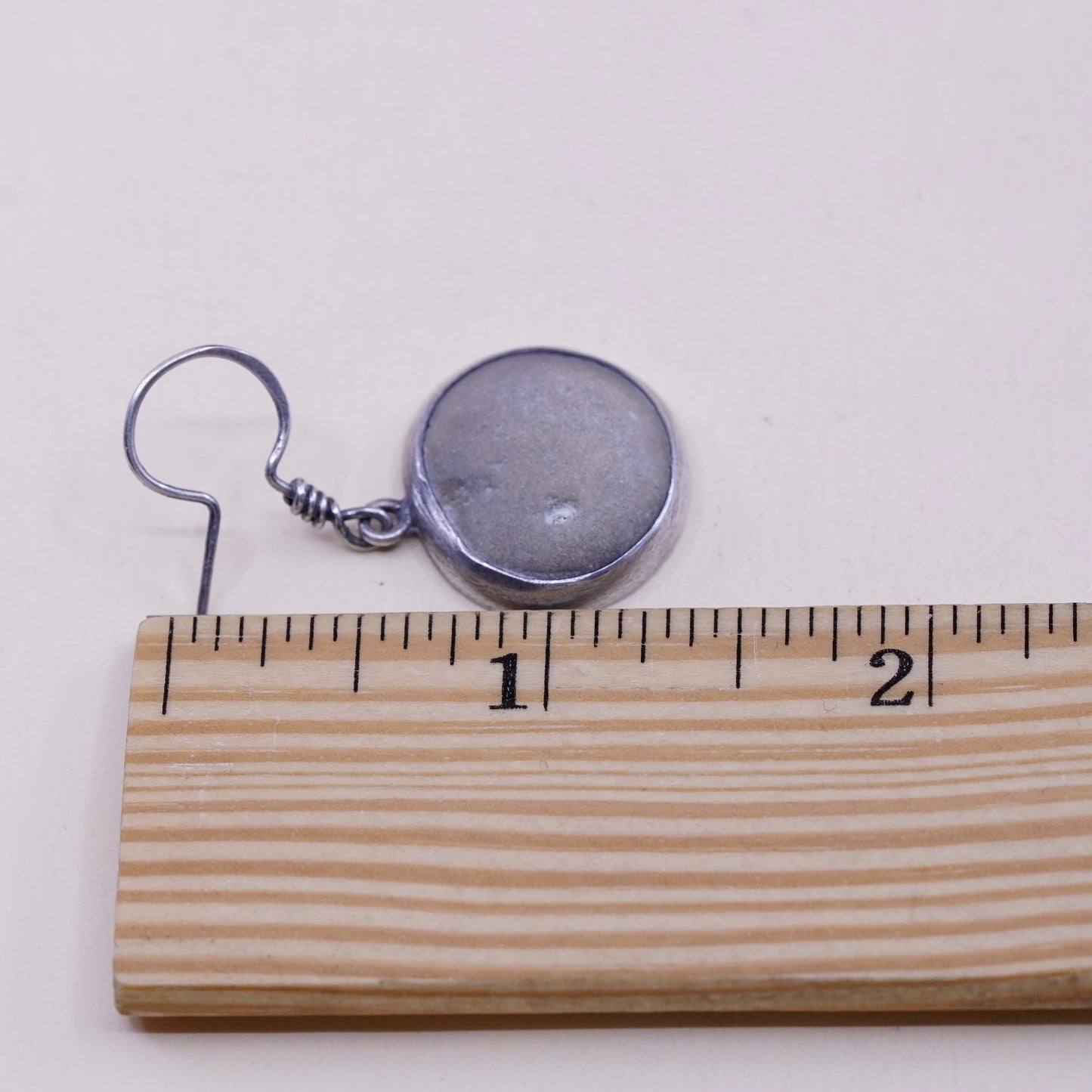 Vintage Haley sterling 925 silver handmade earrings with pebble stone Dangles