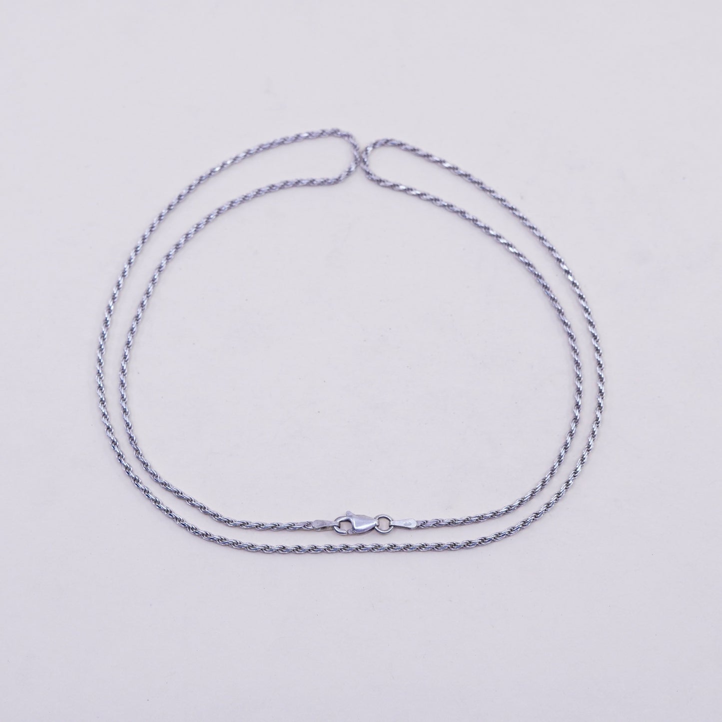 24”, 1.6mm, vintage Sterling silver necklace, 925 diamond rope chain