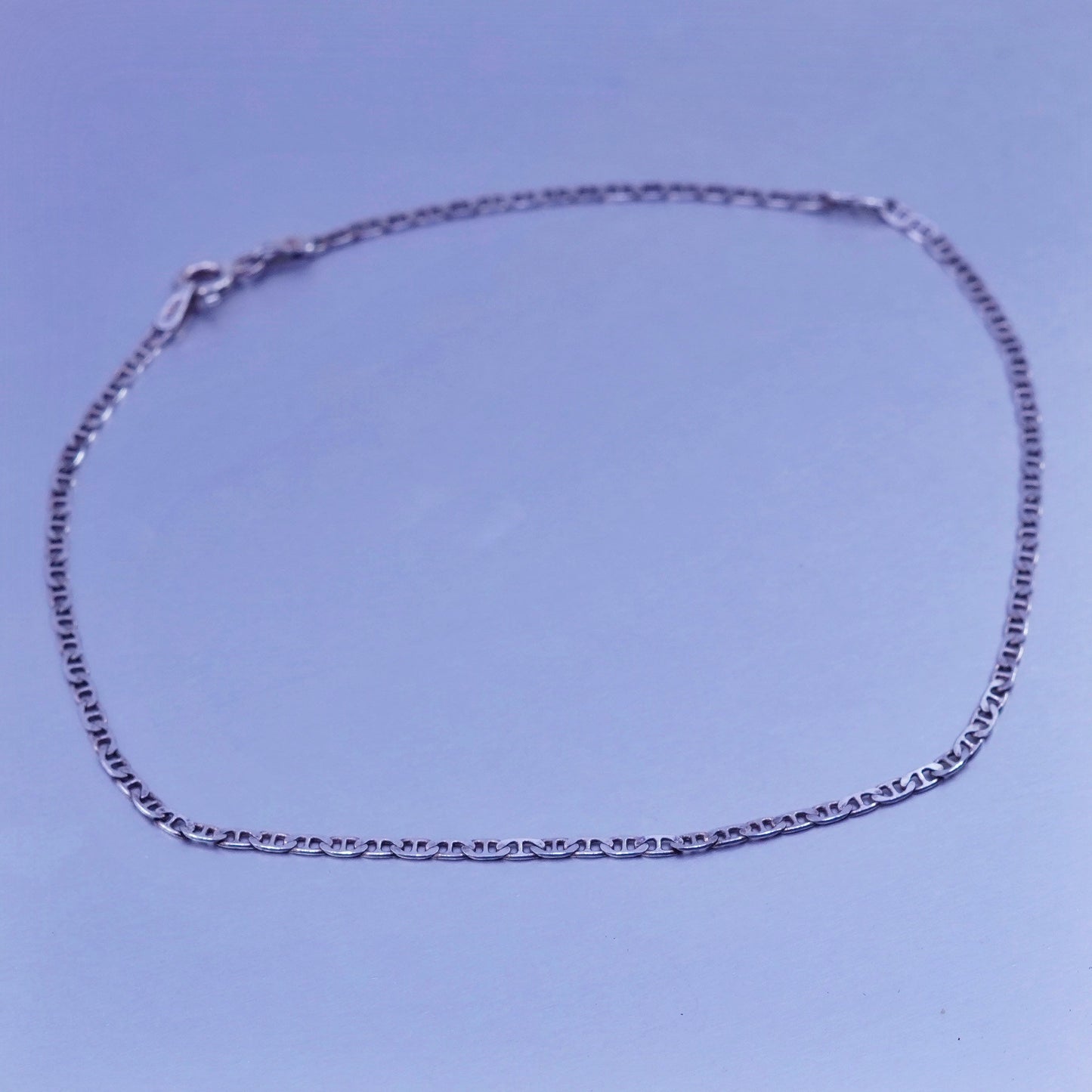 10”, Vintage Italy Sterling 925 silver handmade bracelet, men’s anchor anklet