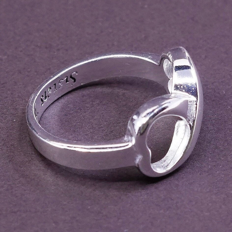 sz 8, Sterling silver handmade ring, 925 infinity band “sisters forever