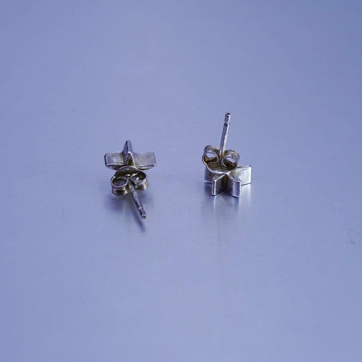Vintage Italy Sterling 925 silver handmade star earrings, studs