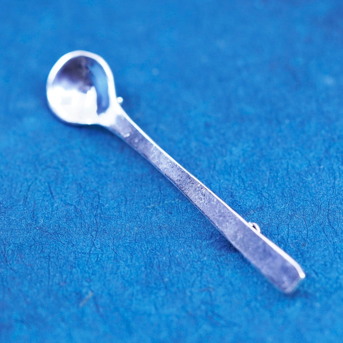 Vintage huge sterling silver handmade brooch, 925 mini spoon