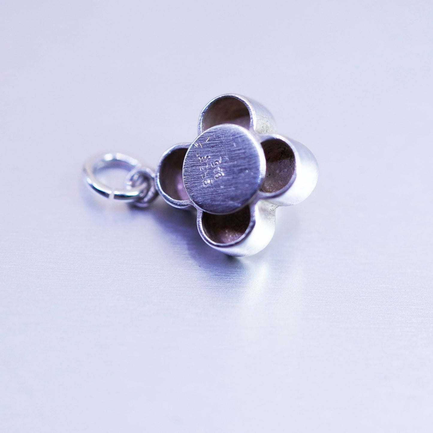 Antique Sterling 925 silver handmade lucky four leaves clover