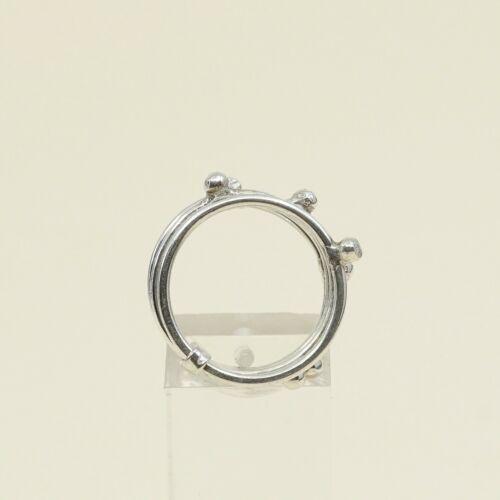 Size 6.5, Vtg stackable Sterling Silver Handmade Ring 925 Bands