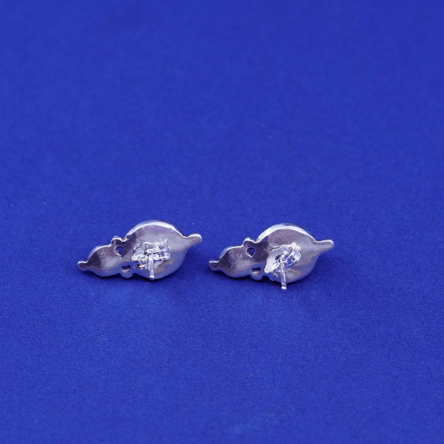 Vintage Sterling 925 silver studs with cat eye, earrings