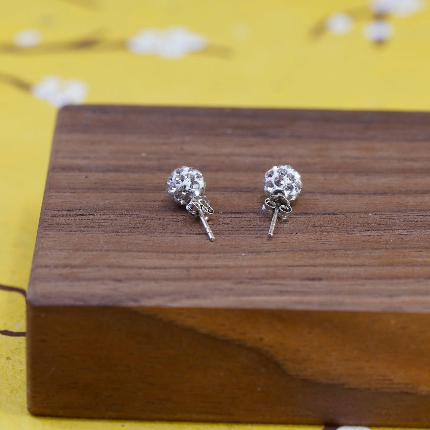 5mm, vintage Sterling 925 silver cluster round crystal studs, cz earrings