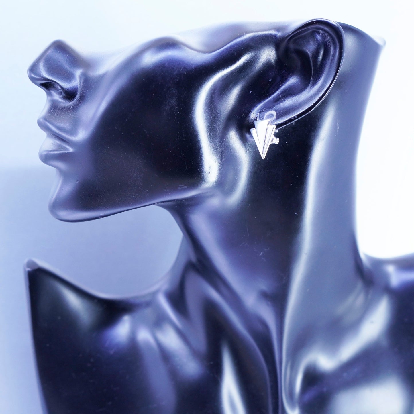 Vintage Sterling 925 silver handmade arrows earrings, studs