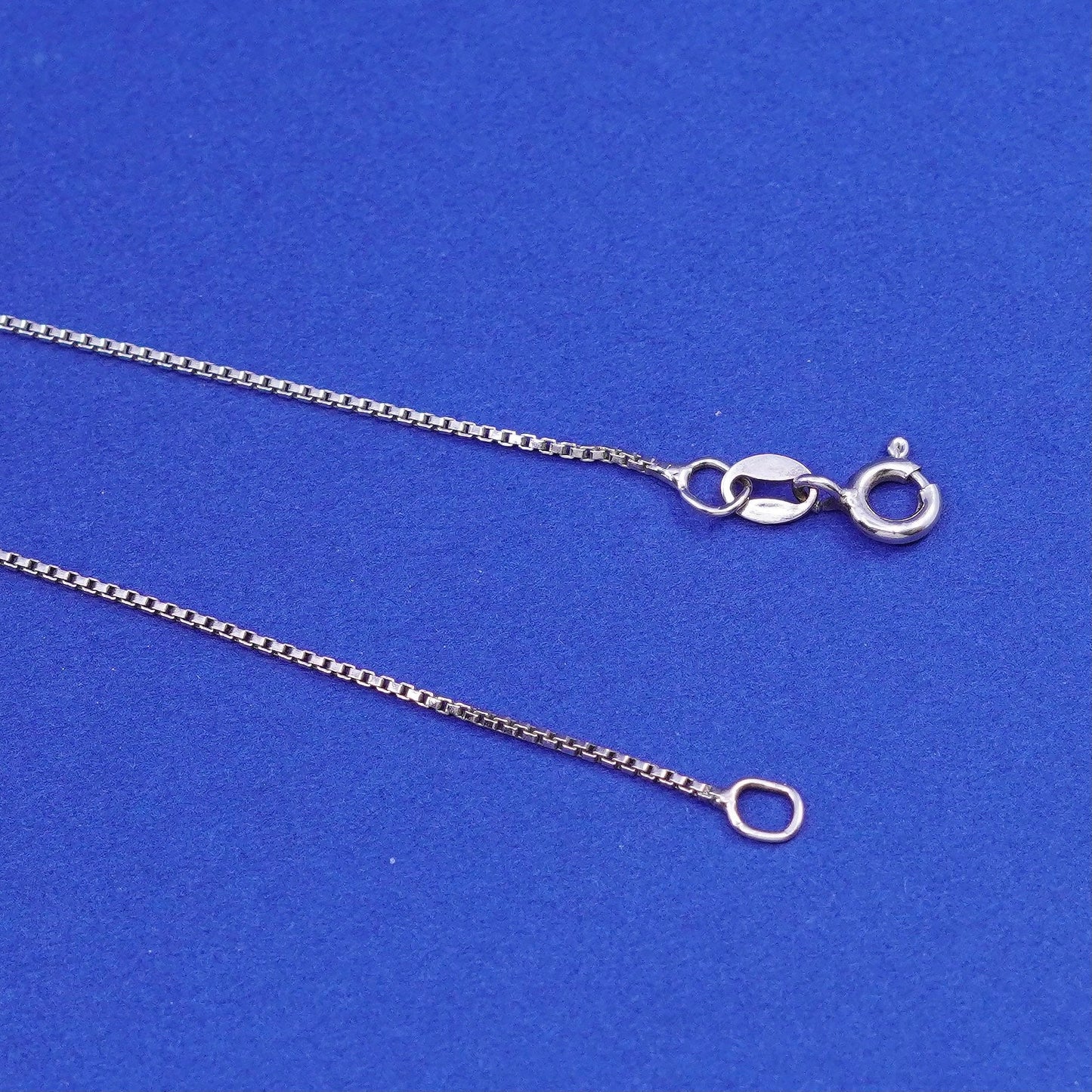 18”, 1mm, vintage Sterling silver necklace, vermeil gold over 925 box chain